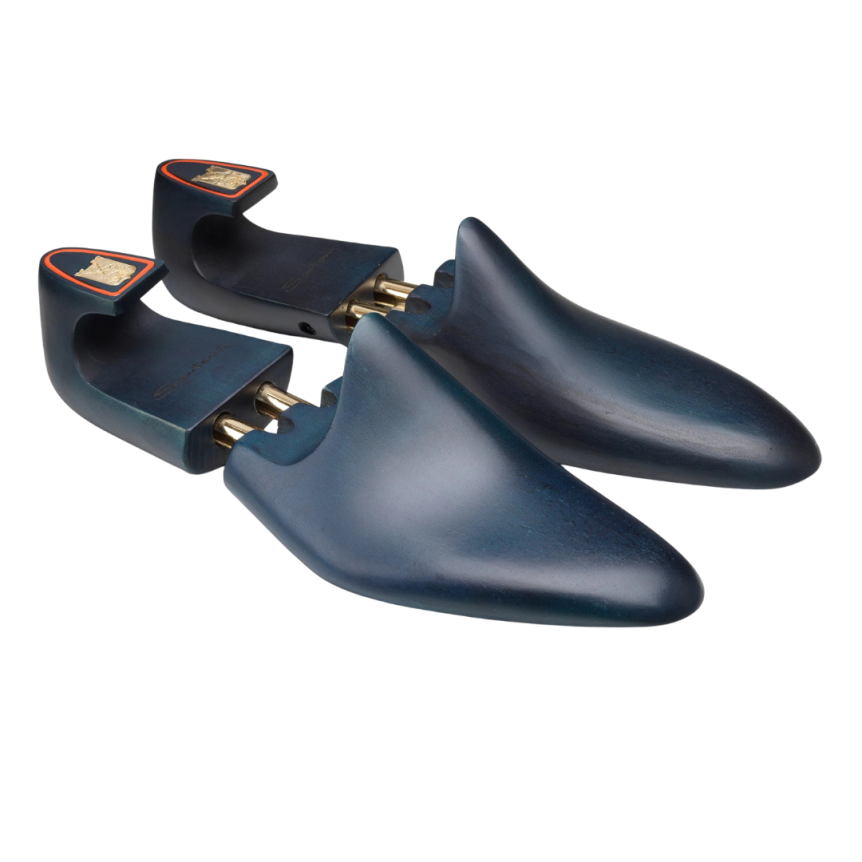 Mocassin SANTONI Penny Collection Meraviglia Edition limitée cuir bleu marine surpiqures