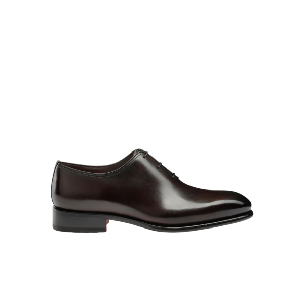 Chaussure à lacets SANTONI Richelieu cuir patiné marron Essentials