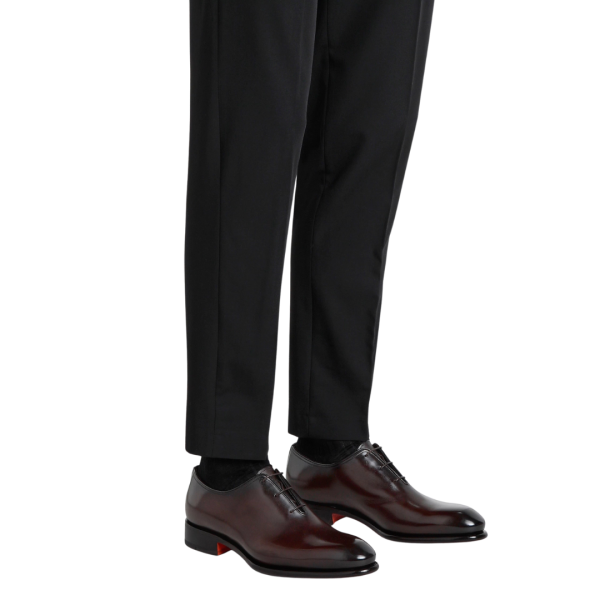 Chaussure à lacets SANTONI Richelieu cuir patiné marron Essentials