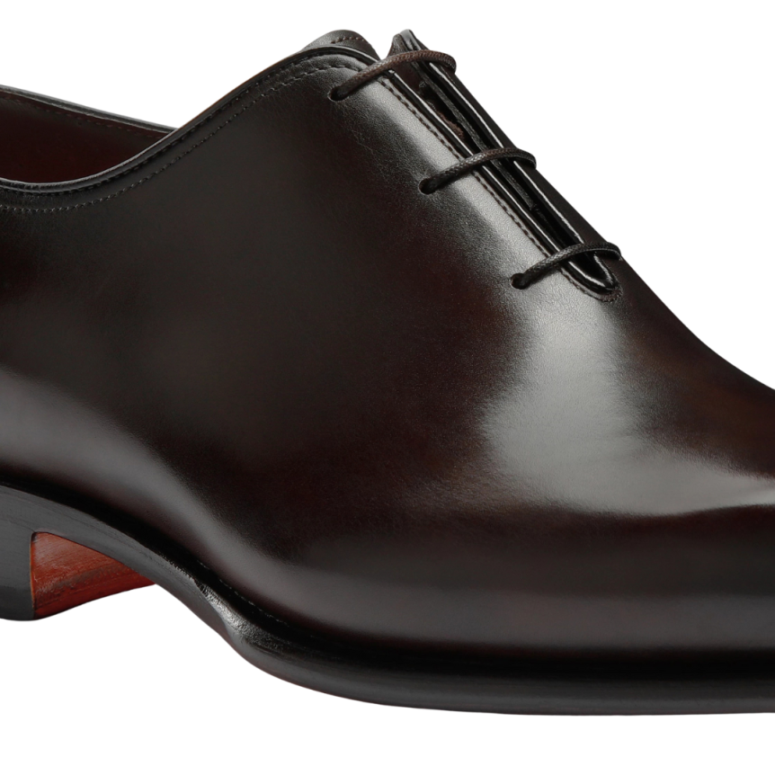 Chaussure à lacets SANTONI Richelieu cuir patiné marron Essentials