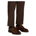 Chaussures à lacets Derby cuir marron perforation Brogue bout fleuri