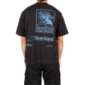 T-shirt col rond manche courte coton noir imprimé Megacity Sky