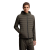 Cardigan zippé à capuche bi matière nylon mat stretch kaki Moncler Grenoble
