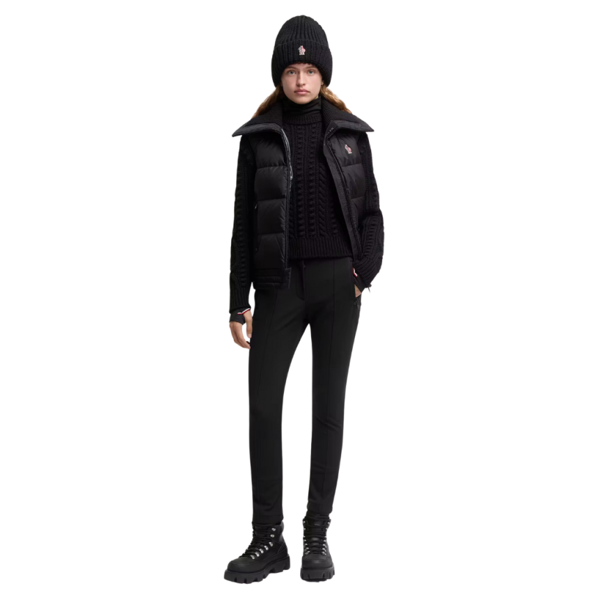 Pantalon cintré sergé stretch noir Moncler Grenoble