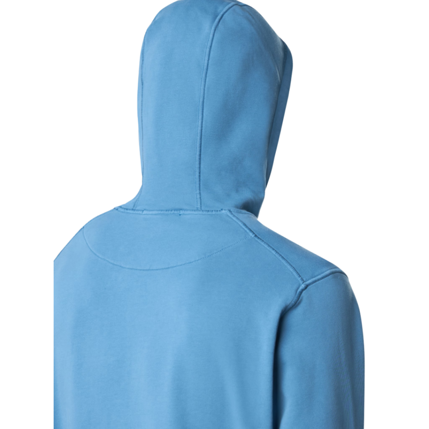 Sweat-shirt à capuche STONE ISLAND en molleton de coton bio bleu océan