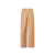 Pantalon long droit flanelle marron clair taille élastique
