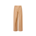 Pantalon long droit flanelle marron clair taille élastique