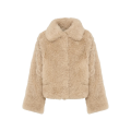 Veste courte agneau cachemire mérinos beige clair
