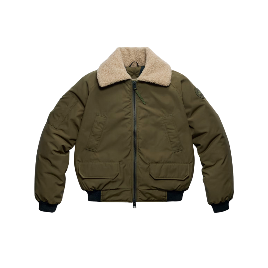 Blouson CANADA GOOSE Chilliwack bombardier nylon kaki col mouton beige