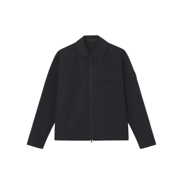 Chemise zippée STONE ISLAND toile coton bio gris anthracite poches Ghost Collection