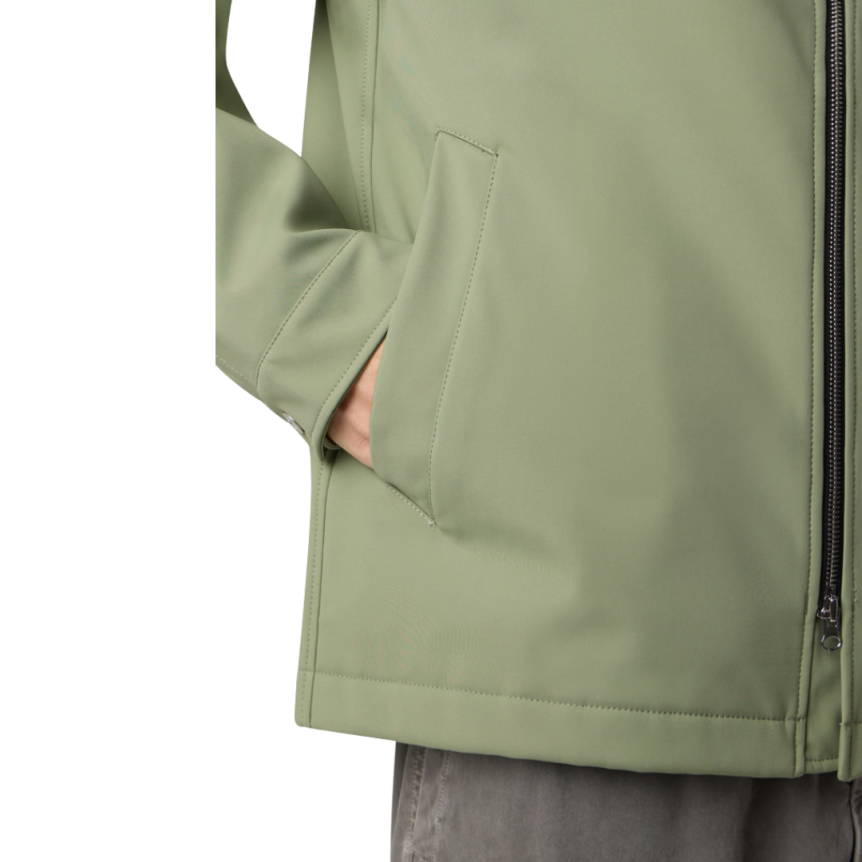 Veste col chemise STONE ISLAND zippée nylon stretch léger vert sauge