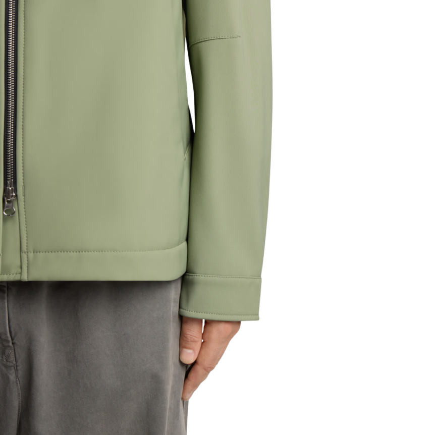 Veste col chemise STONE ISLAND zippée nylon stretch léger vert sauge