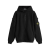 Sweatshirt zippé à capuche cardigan coton noir poche manche