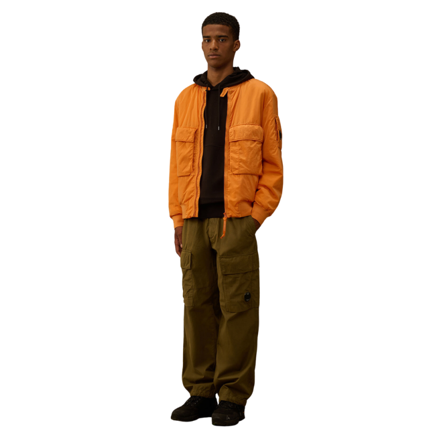 Sweat-shirt à capuche CP COMPANY polaire coton noir motif diagonal relief