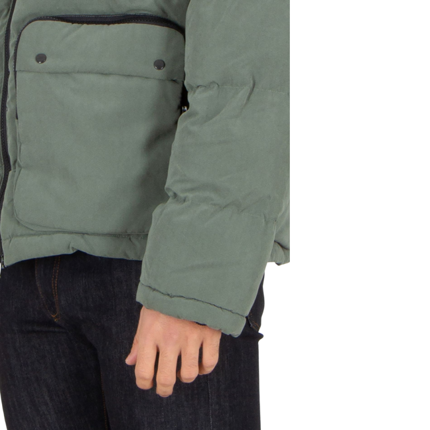 Veste à capuche ample ST-95 Doudoune Arno nylon vert olive