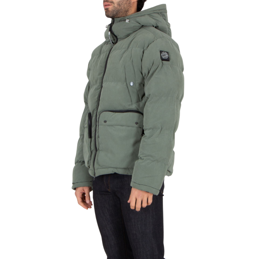 Veste à capuche ample ST-95 Doudoune Arno nylon vert olive