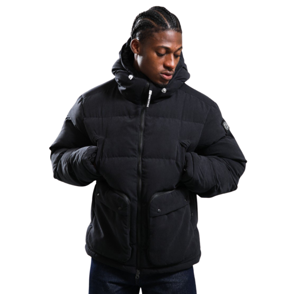 Veste à capuche ample ST-95 Doudoune Arno nylon noir