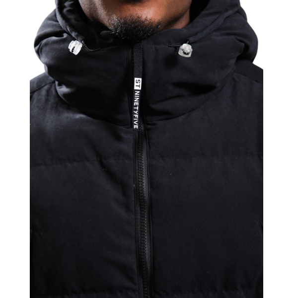Veste à capuche ample ST-95 Doudoune Arno nylon noir