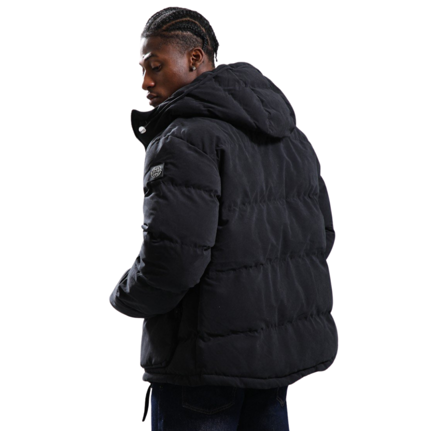 Veste à capuche ample ST-95 Doudoune Arno nylon noir