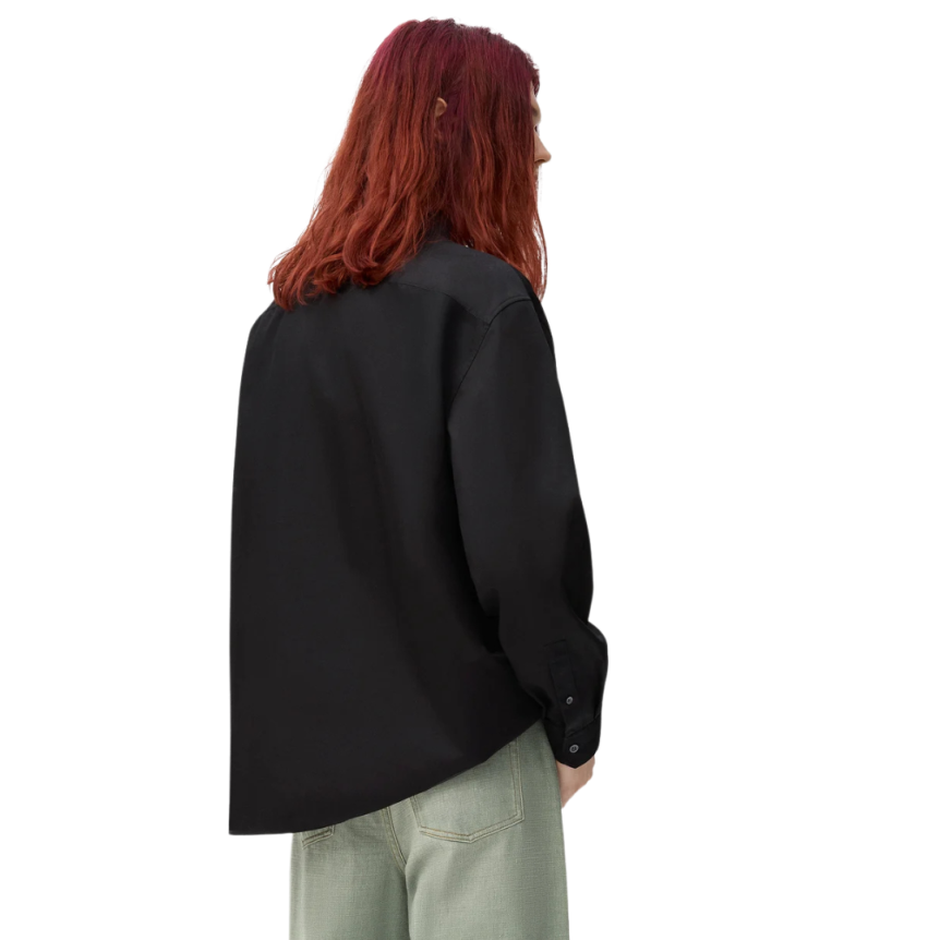 Chemise LOEWE sergé coton léger noir Anagramme oversize jacquard