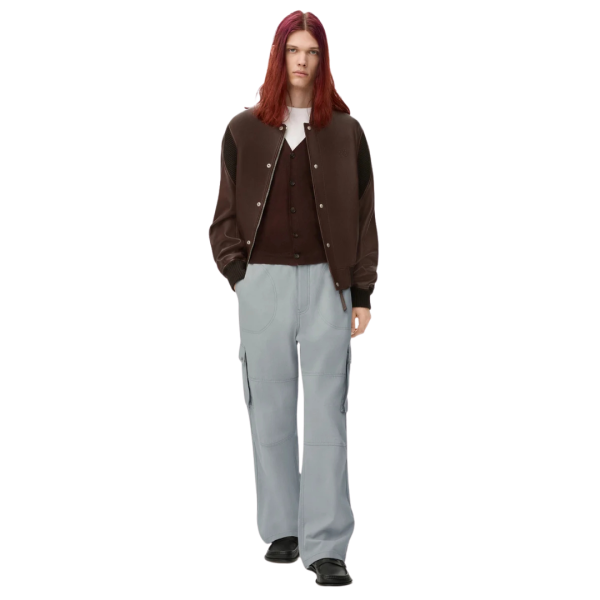 Pantalon cargo LOEWE sergé coton gris clair multi poches