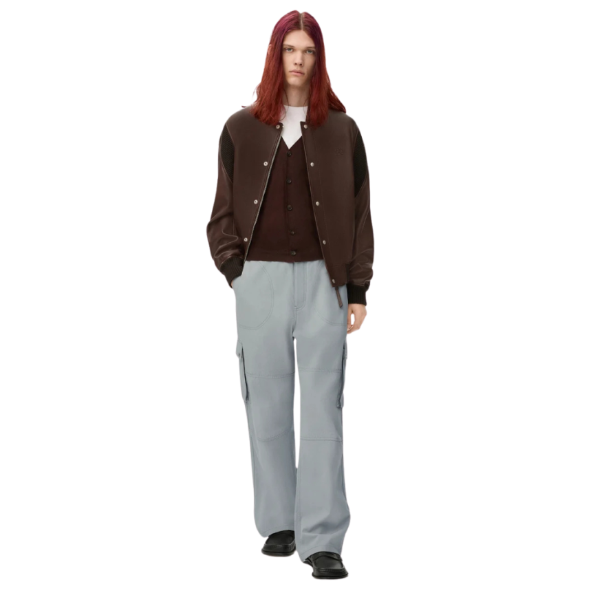 Pantalon cargo LOEWE sergé coton gris clair multi poches