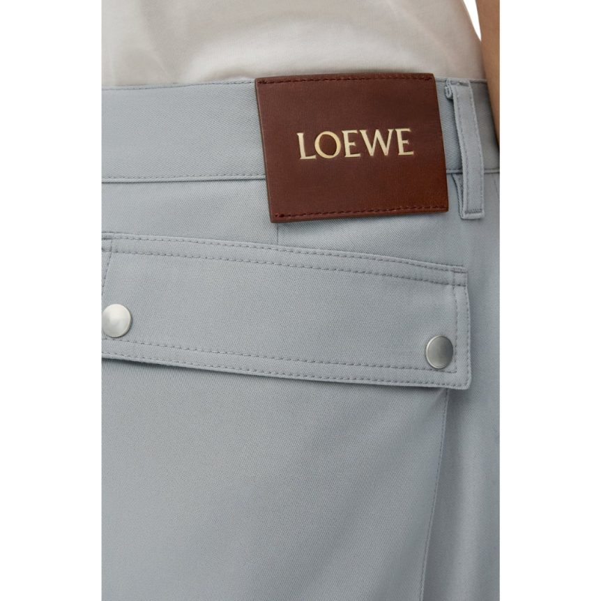 Pantalon cargo LOEWE sergé coton gris clair multi poches