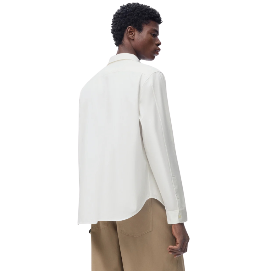 Chemise classique LOEWE manche longue popeline coton blanc