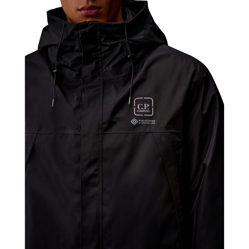 Veste à capuche CP COMPANY Coupe vent détachable Metropolis Series microfibre nylon noir