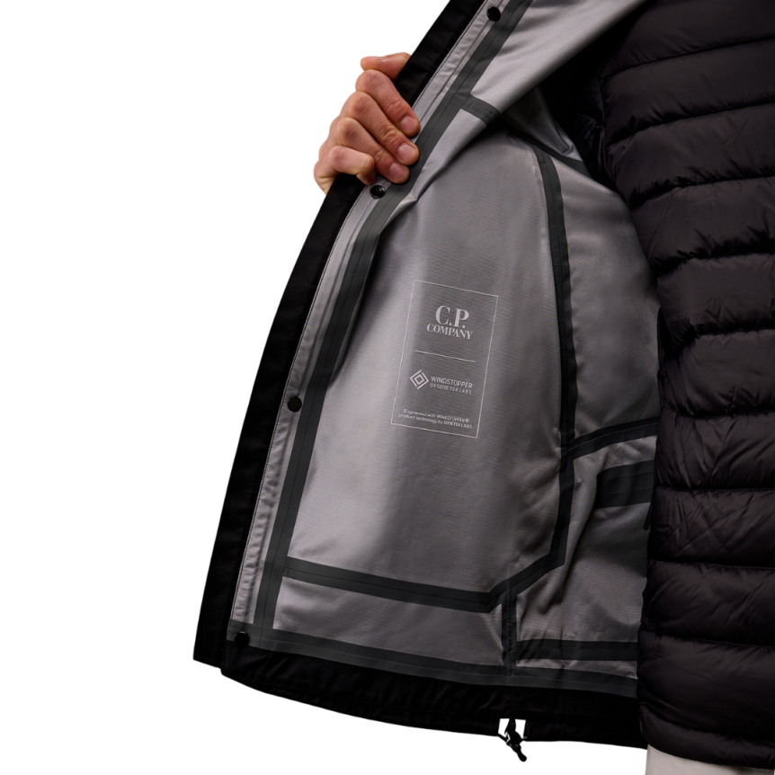 Veste à capuche CP COMPANY Coupe vent détachable Metropolis Series microfibre nylon noir