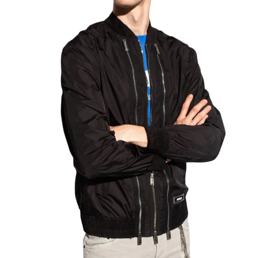 Blouson DSQUARED nylon noir double zip