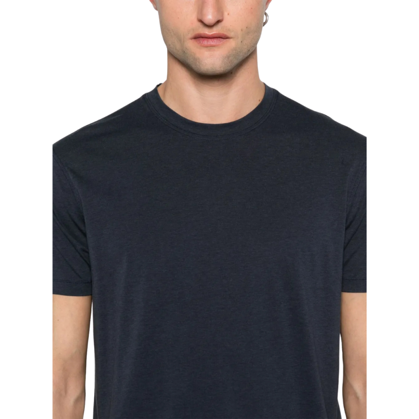 T-shirt TOM FORD col rond lyocell coton bleu marine