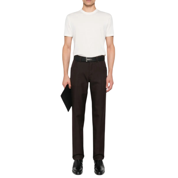 T-shirt TOM FORD col rond lyocell coton blanc