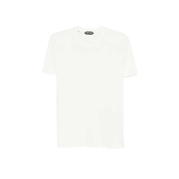 T-shirt TOM FORD col rond lyocell coton blanc