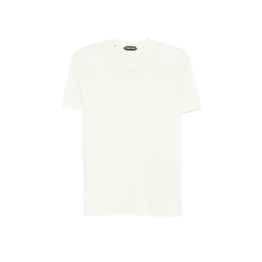 T-shirt TOM FORD col rond lyocell coton blanc