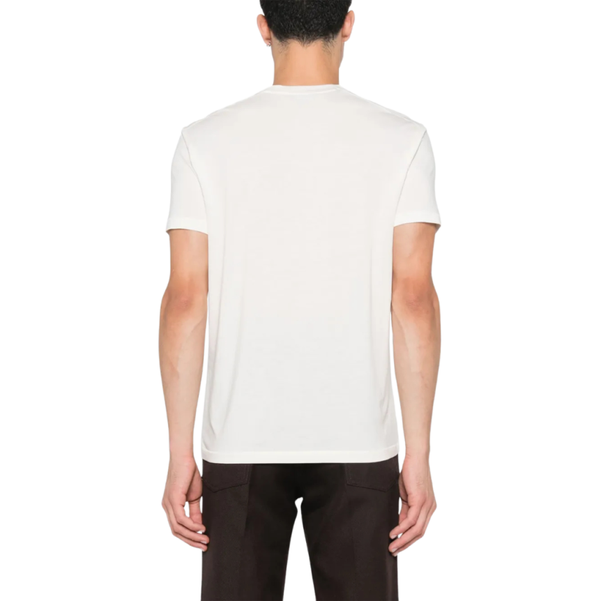 T-shirt TOM FORD col rond lyocell coton blanc