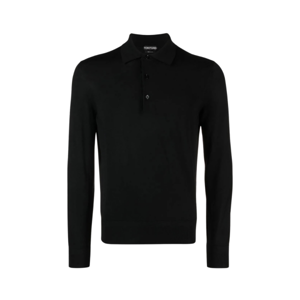 Pull TOM FORD col polo laine noire