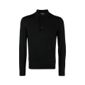 Pull col polo laine noire