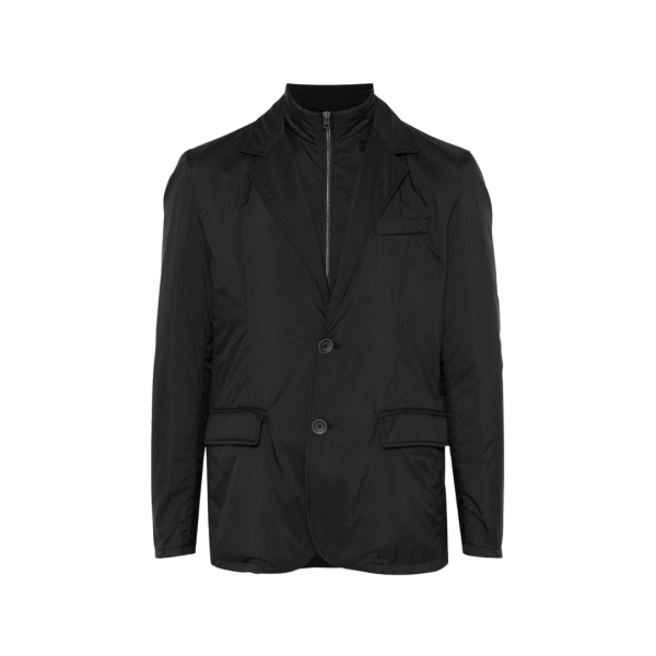 Veste bouton HERNO nylon noir poches rabats col zippé