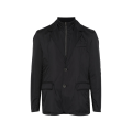 Veste bouton nylon noir poches rabats col zippé