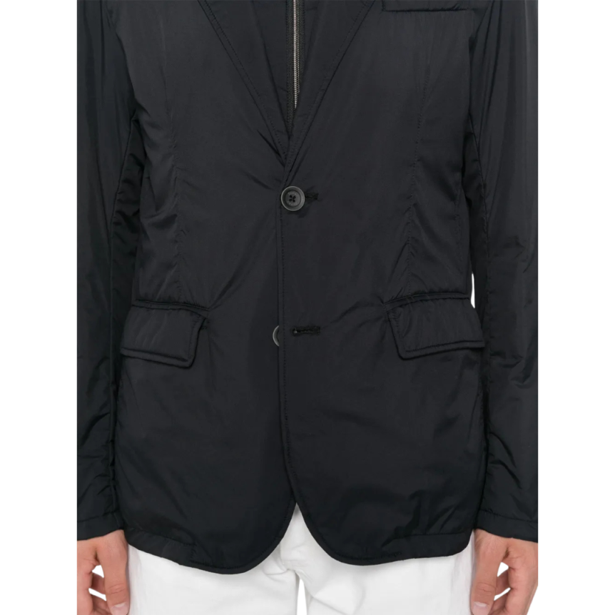Veste bouton HERNO nylon noir poches rabats col zippé