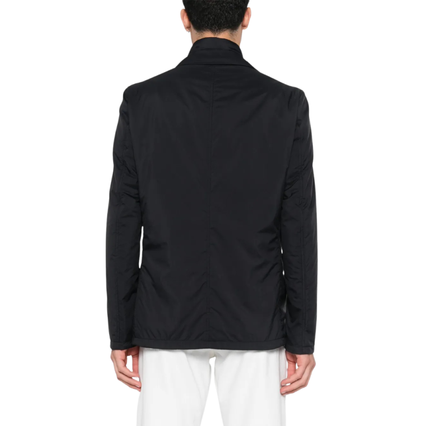 Veste bouton HERNO nylon noir poches rabats col zippé
