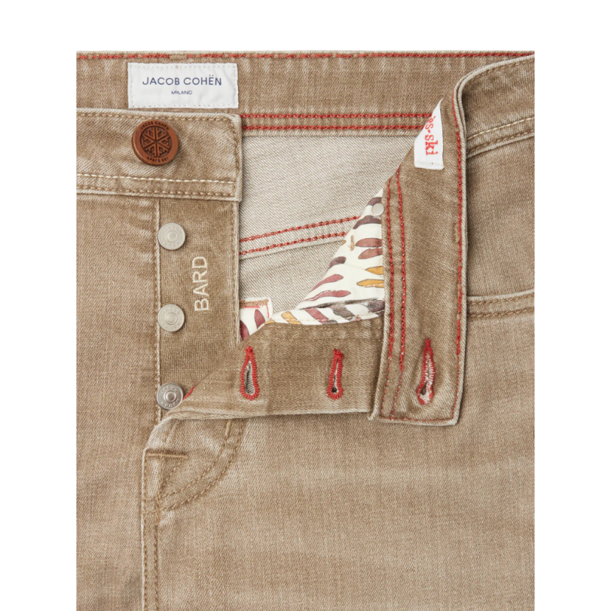 Jean JACOB COHEN Bard regular denim coton toile beige après-ski