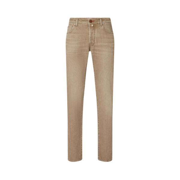 Jean JACOB COHEN Bard regular denim coton toile beige après-ski