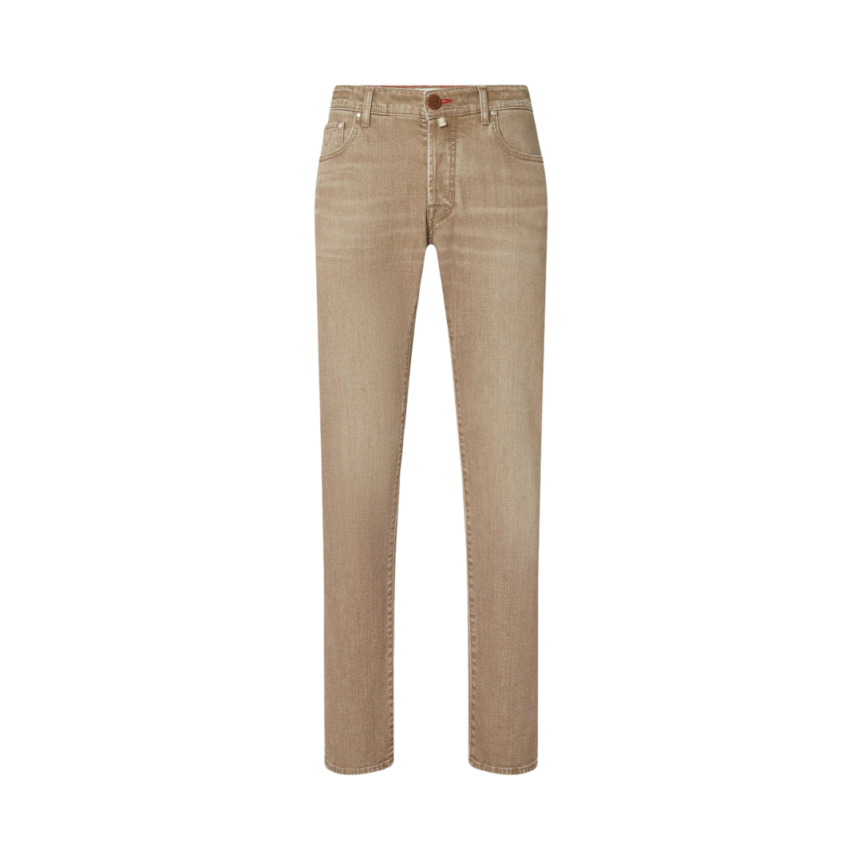 Jean JACOB COHEN Bard regular denim coton toile beige après-ski