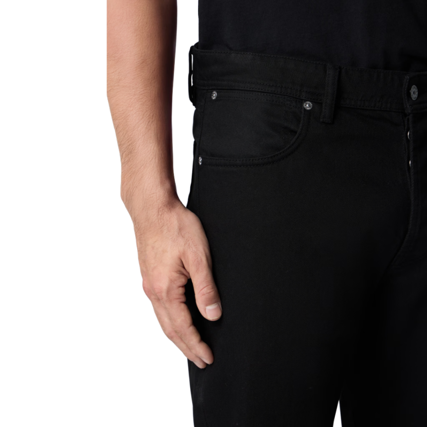 Jean droit 5 poches STONE ISLAND Black straight coton denim noir Denim Research