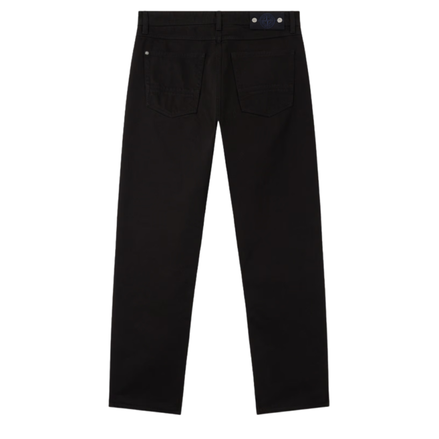 Jean droit 5 poches STONE ISLAND Black straight coton denim noir Denim Research
