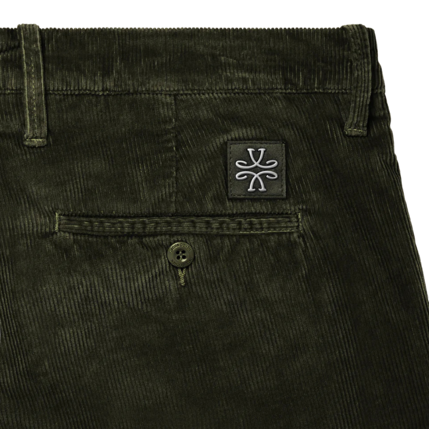 Pantalon Chino JACOB COHEN Bobby slim velours coton vert foncé