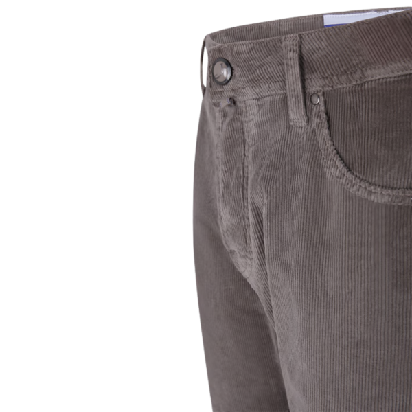 Pantalon Jean slim JACOB COHEN Nick coton velours côtelé gris