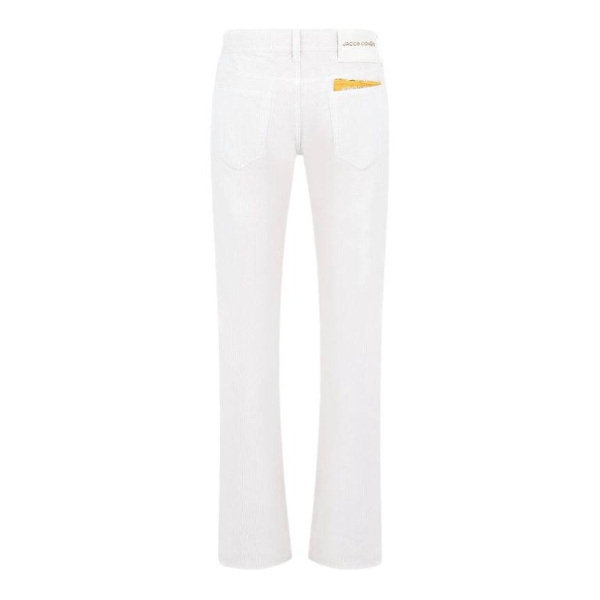 Pantalon Jean slim JACOB COHEN Nick coton velours côtelé écru